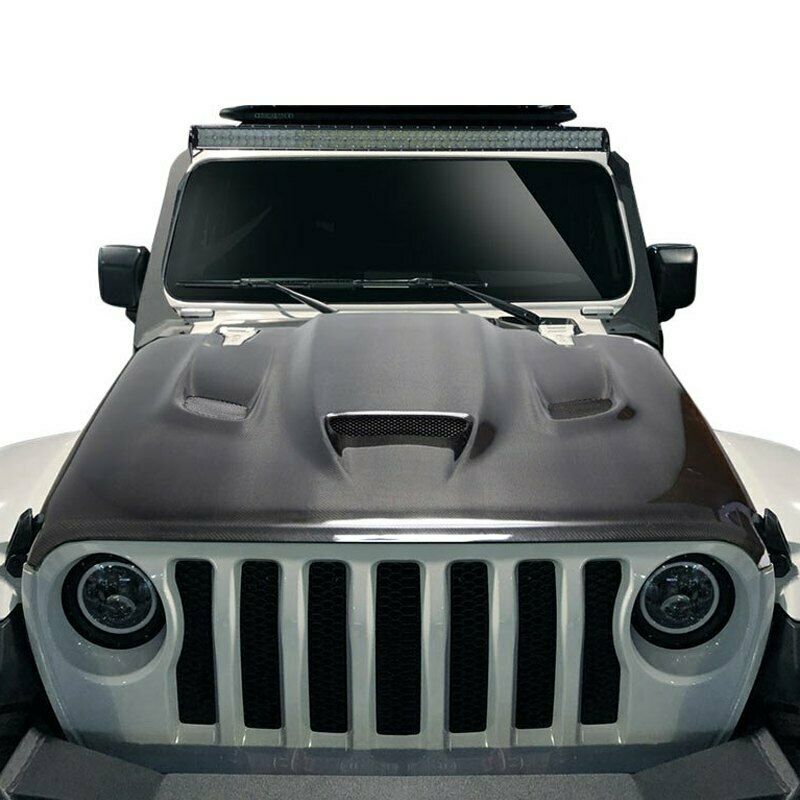 Carbon Fiber Hellcat Hood 18-up Jeep Wrangler JL, Gladiator - Click Image to Close